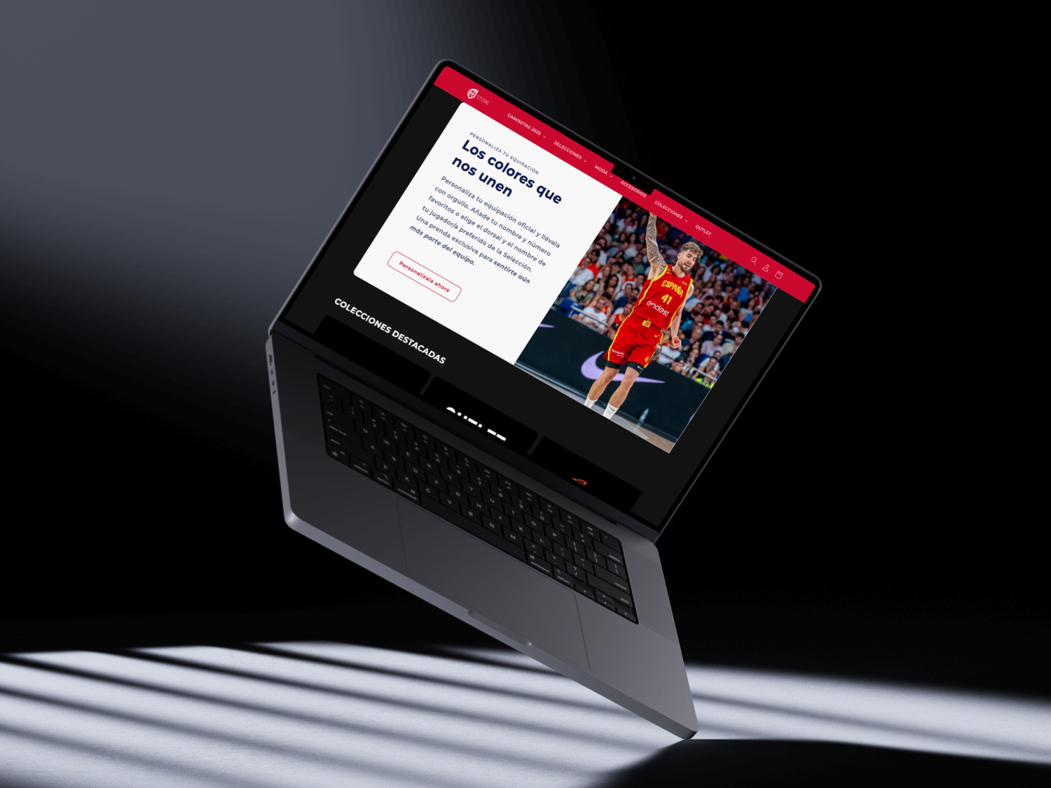 Mock-up de la tienda FEB en MacBook